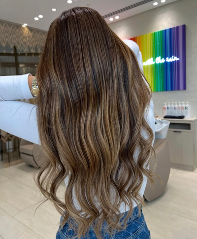 Full head balayage + 4 packs of ktips extensions